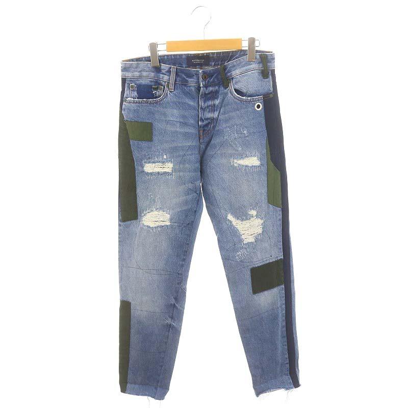 スコッチ&ソーダ SCOTCH & SODA パッチワーク デニムパンツ テーパード 
