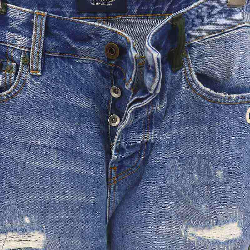 スコッチ&ソーダ SCOTCH & SODA パッチワーク デニムパンツ テーパード 