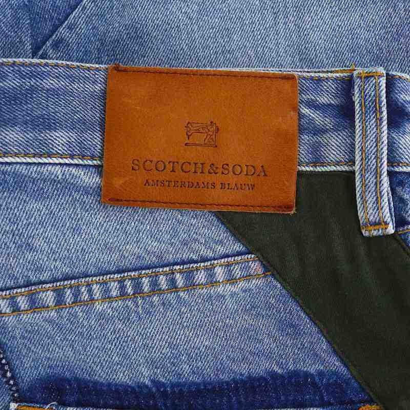 スコッチ&ソーダ SCOTCH & SODA パッチワーク デニムパンツ テーパード 