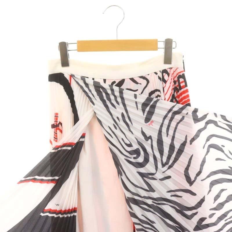 エムエスジーエム MSGM プリーツ ロングスカート 総柄 ロゴ 42 マルチ  