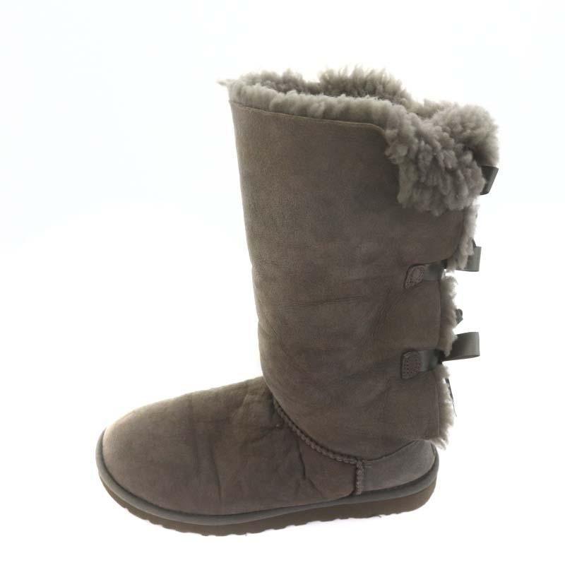 アグ UGG BAILEY BOW TALL ムートンブーツ ショート 24.0cm グレー /SY 