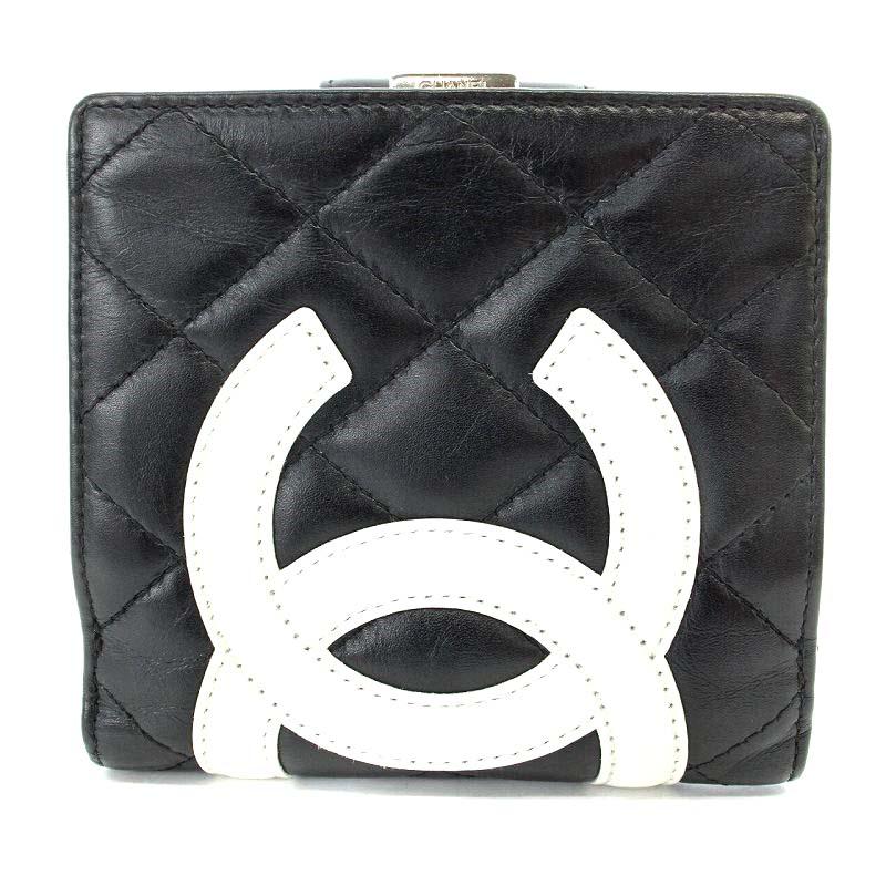 シャネル CHANEL ヴィンテージ カンボンライン 財布 二つ折り がま口 