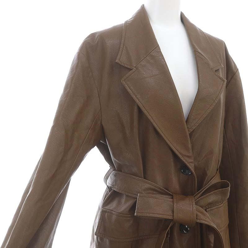 MOUSSY F／LEATHER BIG ジャケット　ブラウン moussy - MOUSSY F／LEATHER BIG ジャケット ブラウンレザージャケット