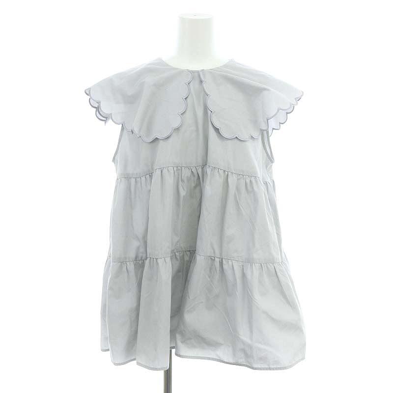 ヨリ yori 23SS スカラップティアードブラウス ノースリーブ プル 