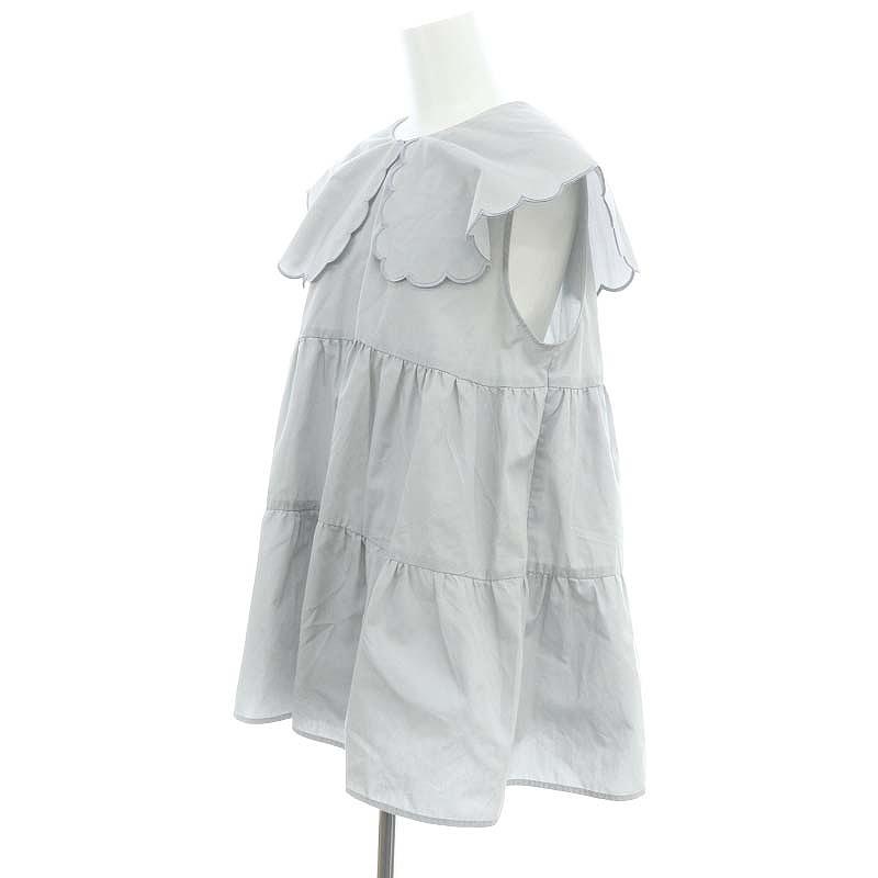 ヨリ yori 23SS スカラップティアードブラウス ノースリーブ プル 