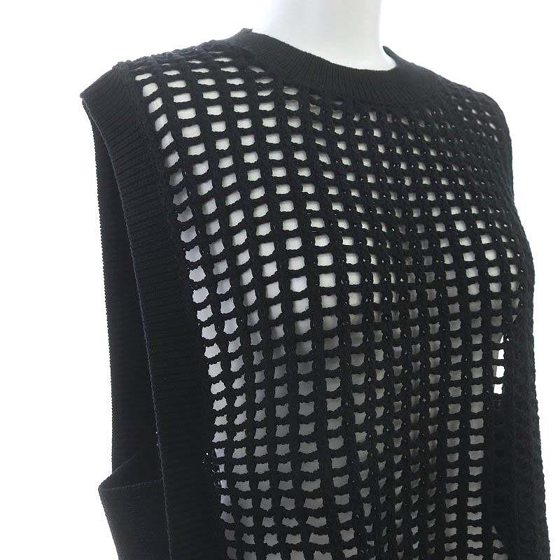 HYKE CROCHETED クロップド ニットベストメッシュ