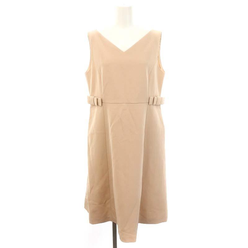 フォクシーニューヨーク リボン装飾ワンピース ひざ丈 ノースリーブ 42  