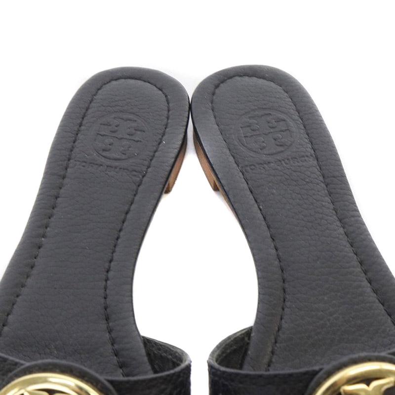トリーバーチ TORY BURCH レザーフラットサンダル ミュール ロゴ 5.5M 