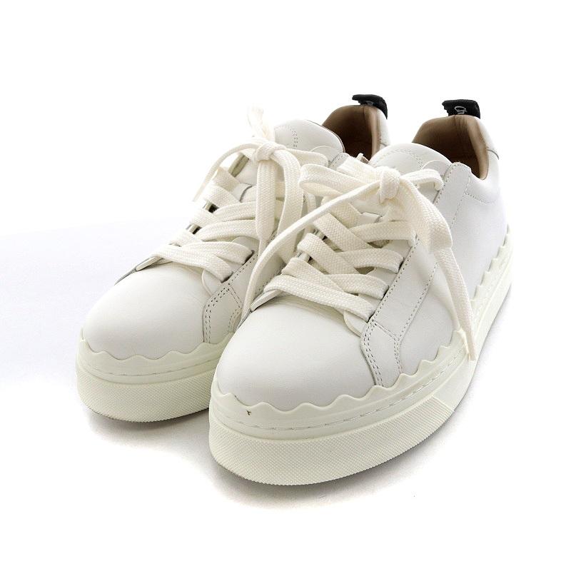 Chloe クロエ CHLOE lauren スニーカー レザー 36 23cm 白 ホワイト 