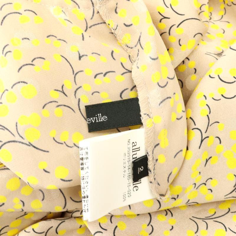 アルアバイル allureville サテンジャガードミモザパフスリーブ  