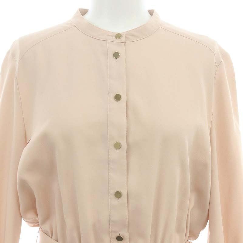 アナイ ANAYI バックサテンプリーツワンピース ロング 長袖 ベルト付き  