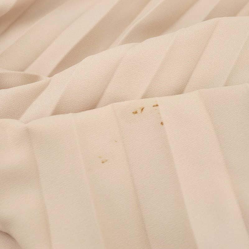 アナイ ANAYI バックサテンプリーツワンピース ロング 長袖 ベルト付き  