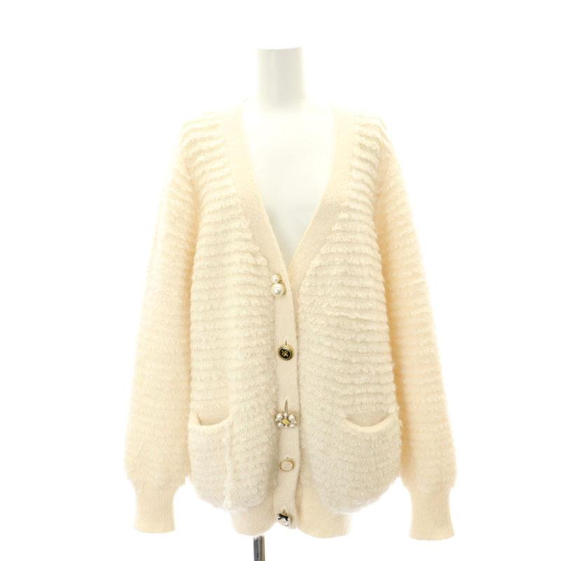 SNIDEL（スナイデル） ビジューモヘアニットカーディガン ウール混 F