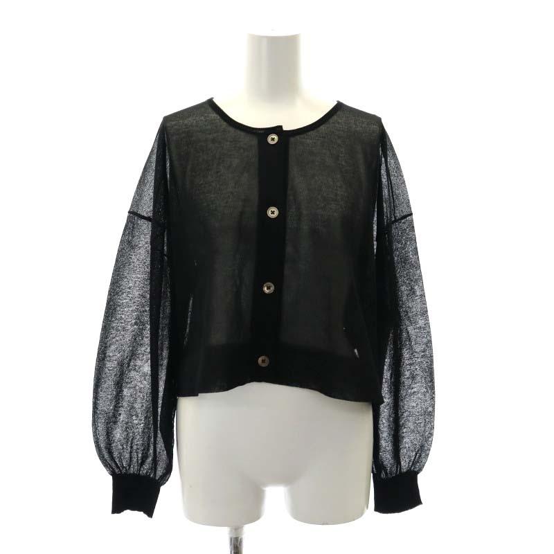 イエナ IENA 24SS FILMY COTTON カーディガン ニット シアー 長袖 黒 