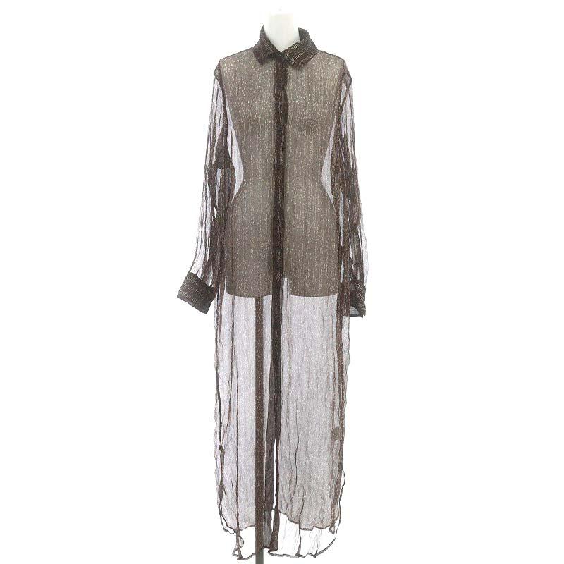 ドリスヴァンノッテン DRIES VAN NOTEN シアーラメシャツワンピース 