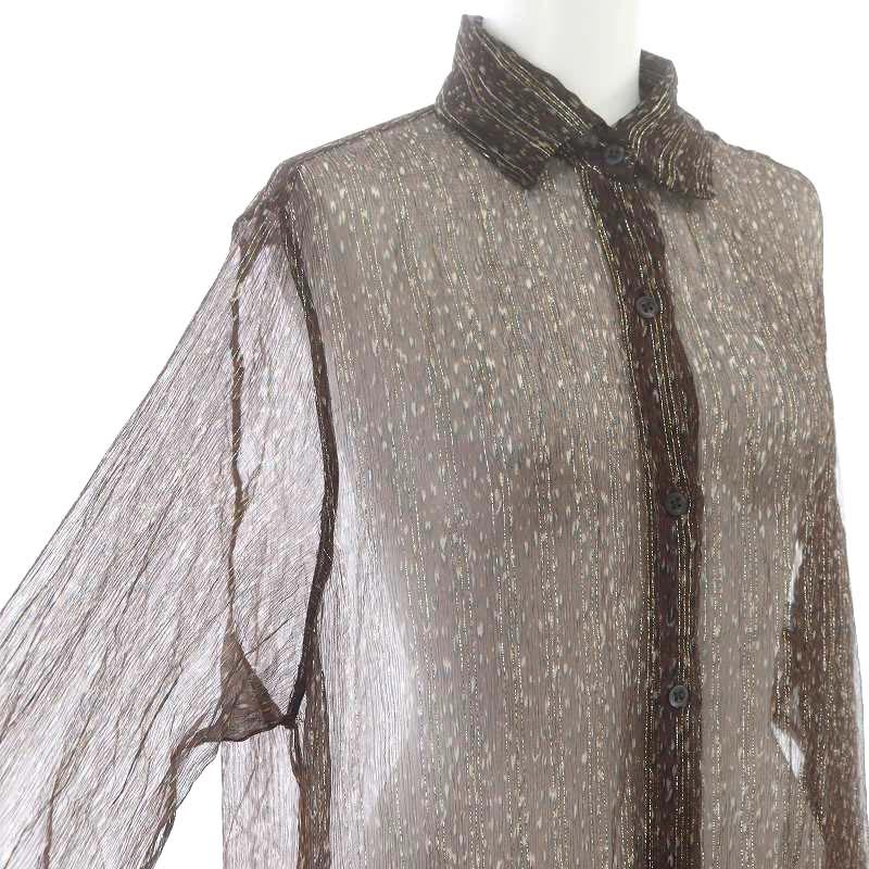 ドリスヴァンノッテン DRIES VAN NOTEN シアーラメシャツワンピース 