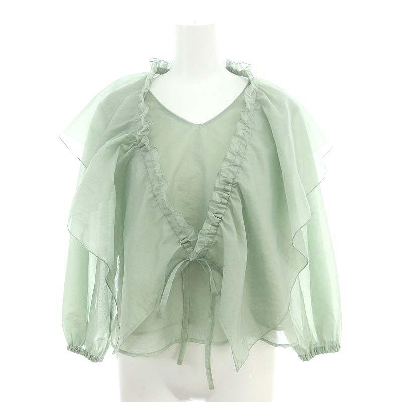 ジャスグリッティー JUSGLITTY 24SS マルチWAYオーガンブラウス 長袖 V 