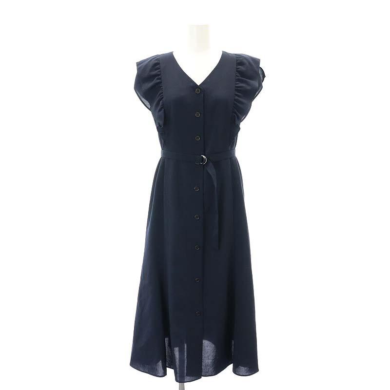 ジャスグリッティー JUSGLITTY フロント釦フリルワンピース ミモレ  