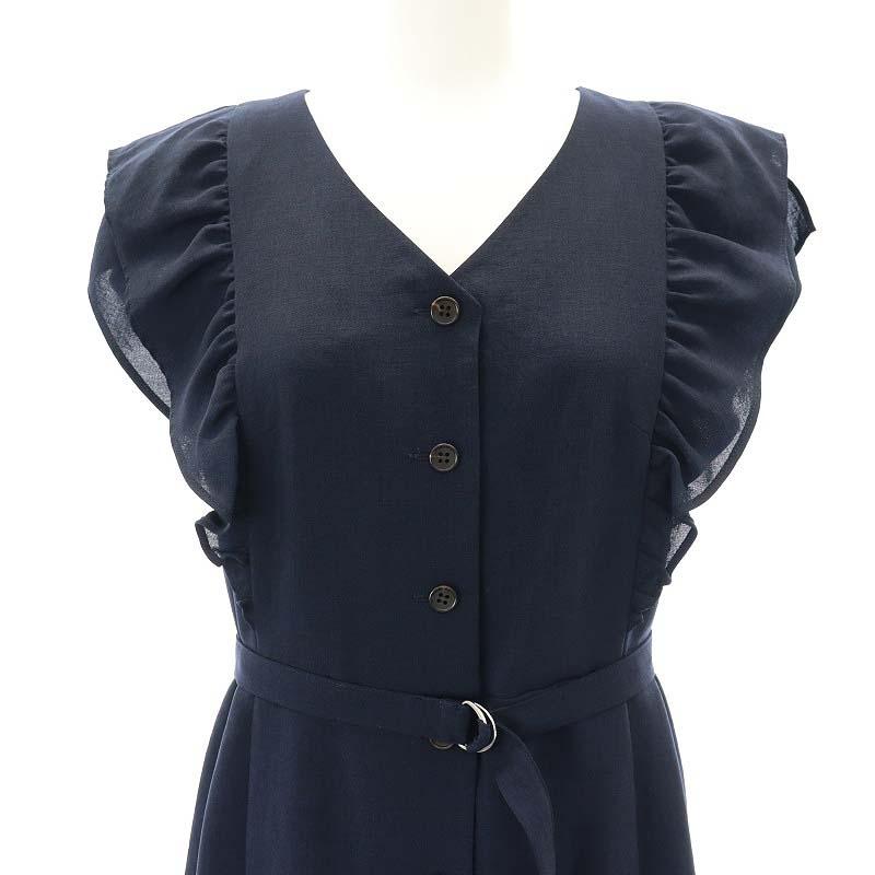 ジャスグリッティー JUSGLITTY フロント釦フリルワンピース ミモレ  