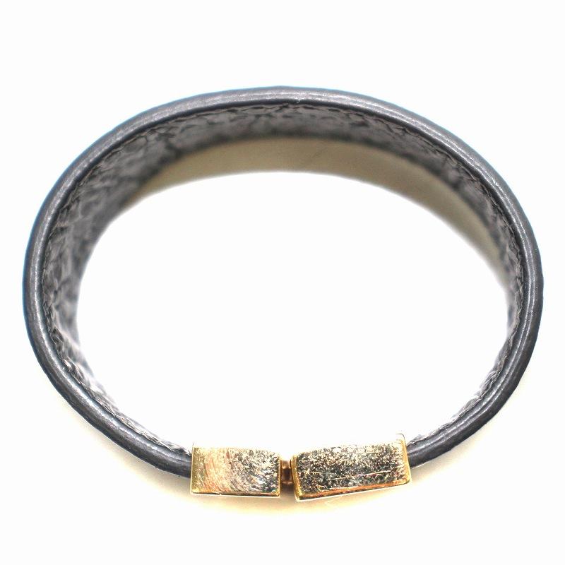 BALENCIAGA バレンシアガブレスレットバングルロゴベルト黒金