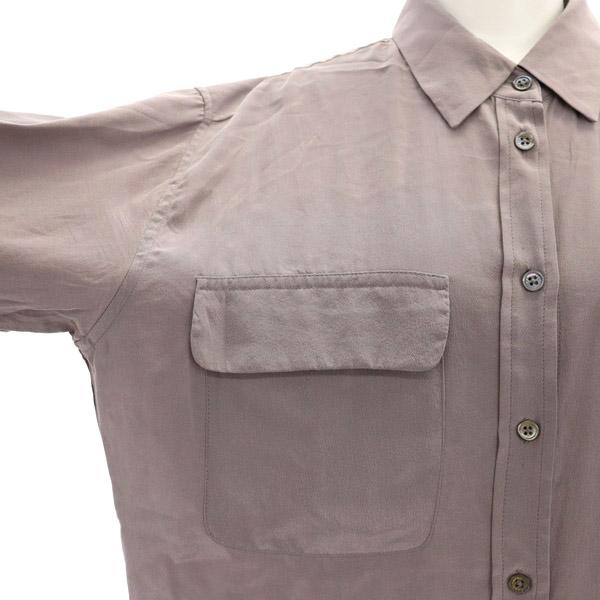 未使用 エキプモン シルクシャツ XS フラップポケット エキプモン EQUIPMENT シルク長袖シャツ ブラウス フラップ
