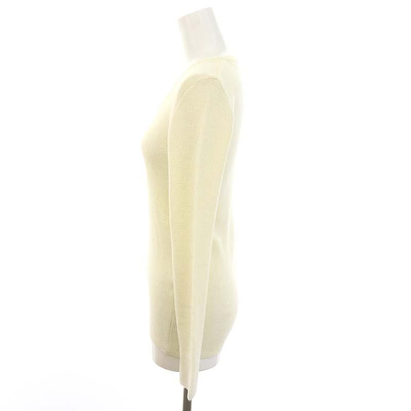 ノーウォス NOWOS ウールUネックニット セーター 長袖 白 ホワイト /HK  