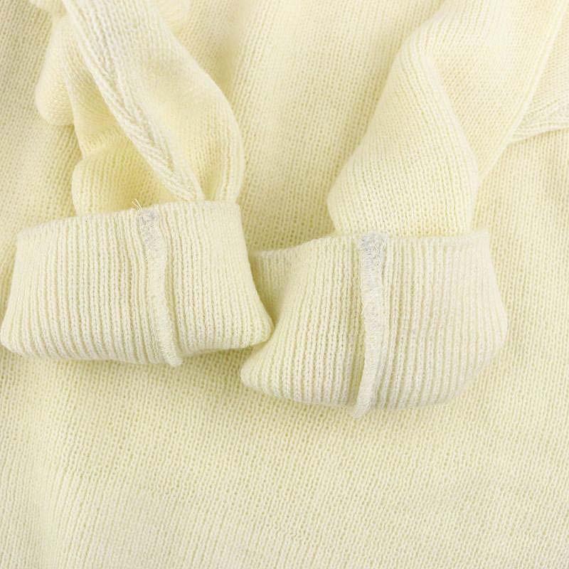 ノーウォス NOWOS ウールUネックニット セーター 長袖 白 ホワイト /HK  