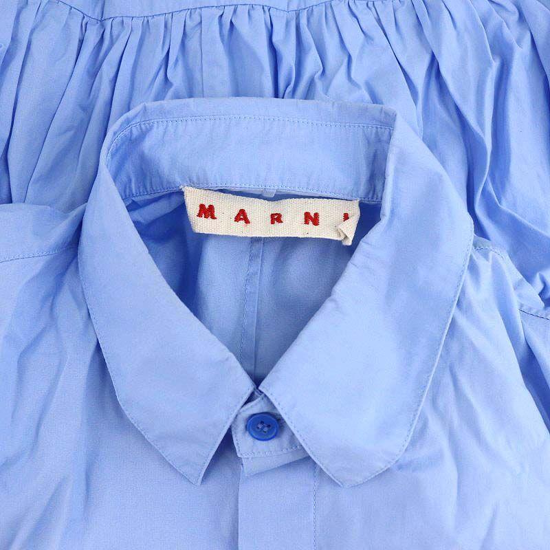MARNI マルニ 24SS ポプリン フロントタックデザインシャツ 長袖 MARNI マルニ 24SS ポプリン フロントタックデザインシャツ 長袖