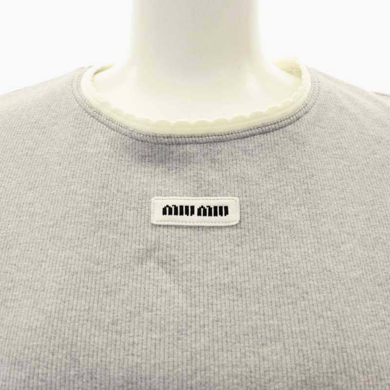 miu ミュウミュウ miumiu 24年 コットン セーター ロゴ トップス miu ミュウミュウ miumiu 24年 コットン セーター ロゴ トップス