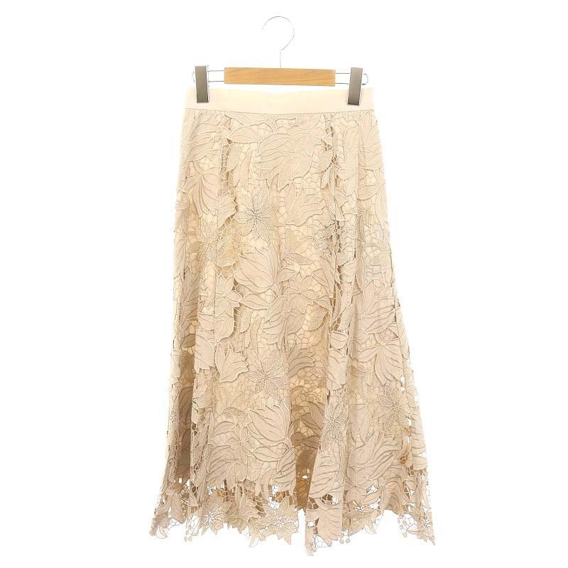 未使用品 ジャスグリッティー JUSGLITTY スエードレース刺繍スカート  