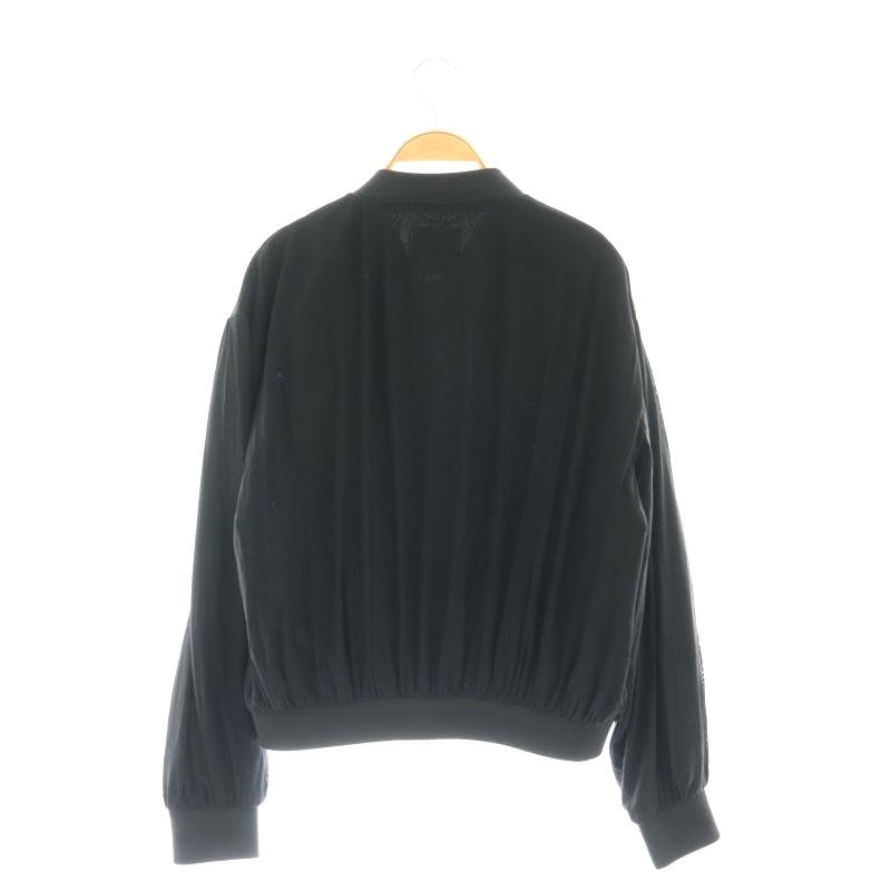 ZARA ザラ ジップアップ ブルゾン パワーネット 総裏地 EUR M 黒