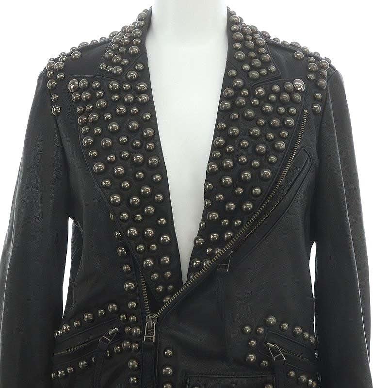 Rawtus ロータス　ライダースジャケット　ダブル　レザー　スタッズ　やぎ革 Rawtus ロータス ライダースジャケット ダブル レザー スタッズ やぎ革