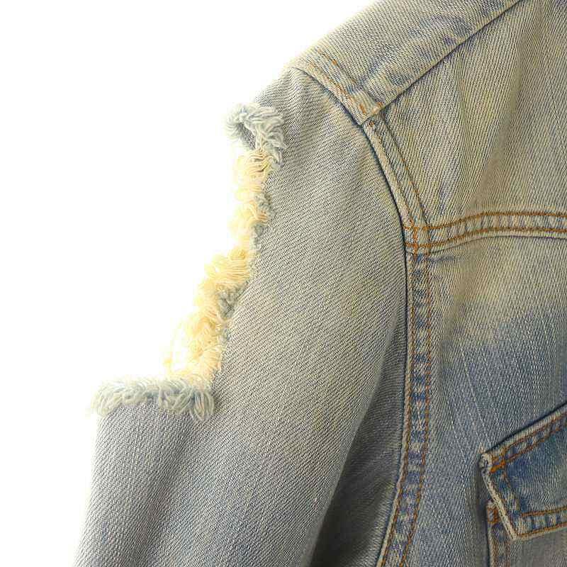 オフホワイト OFF WHITE ダメージ加工デニムシャツジャケット