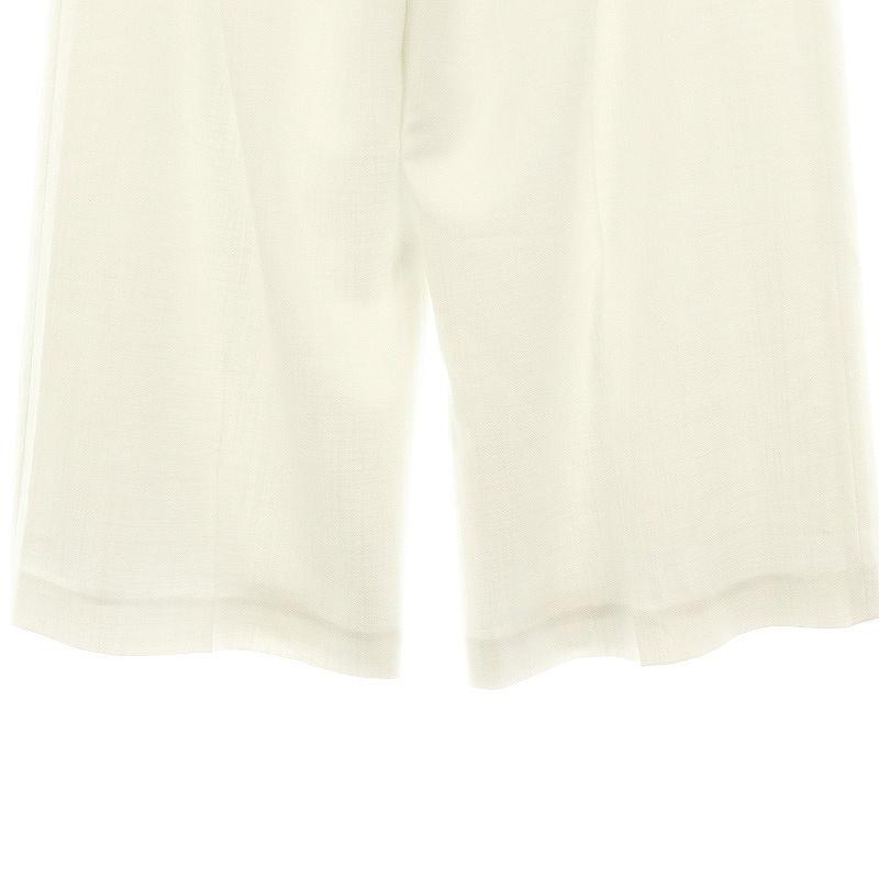 新品♡フォクシー カシミア　ホワイトガウチョパンツ　ハーフパンツ　ワイドパンツ フォクシーワイドガウチョパンツ38ホワイト白FOXEY