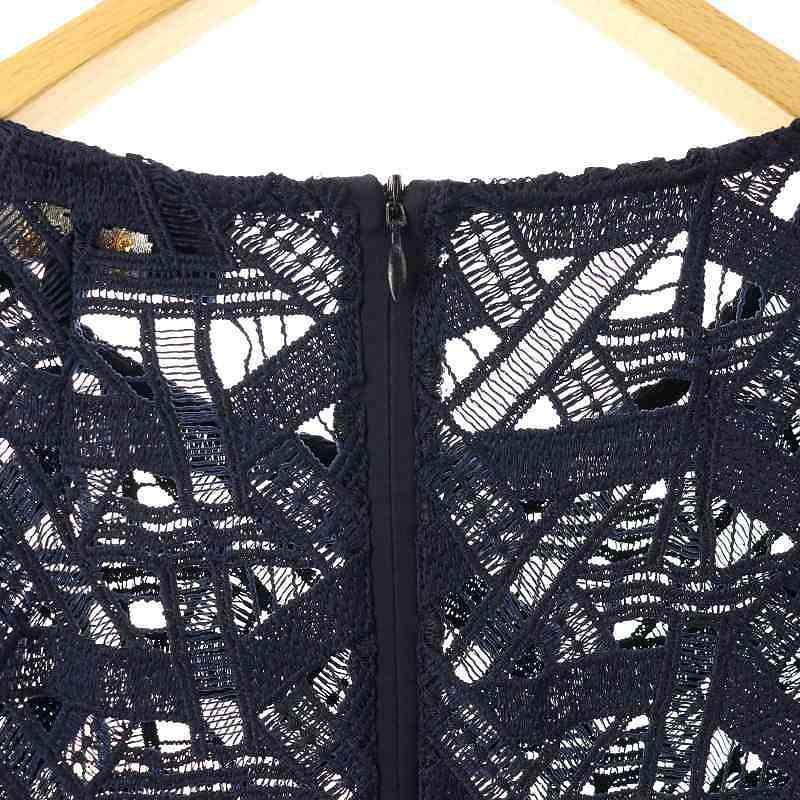 ポールカ PAULE KA ギピュール GUIPURE レースワンピース ひざ丈 長袖 