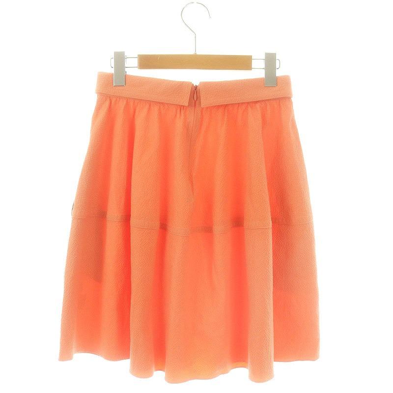 カルヴェン CARVEN タックフレアスカート ミニ 38 オレンジ /MF □OS  