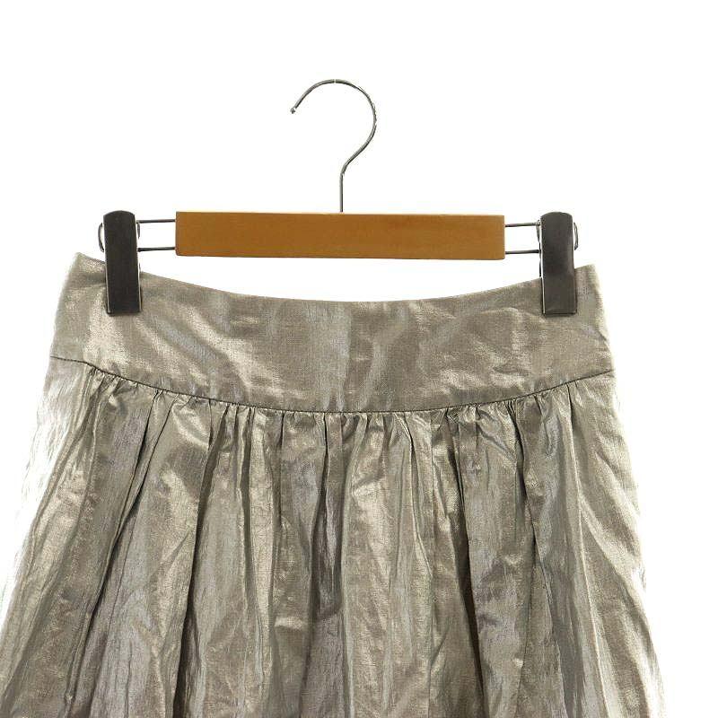 新品プルミエアロンディスモン シルバー フレアスカート サイズ36
