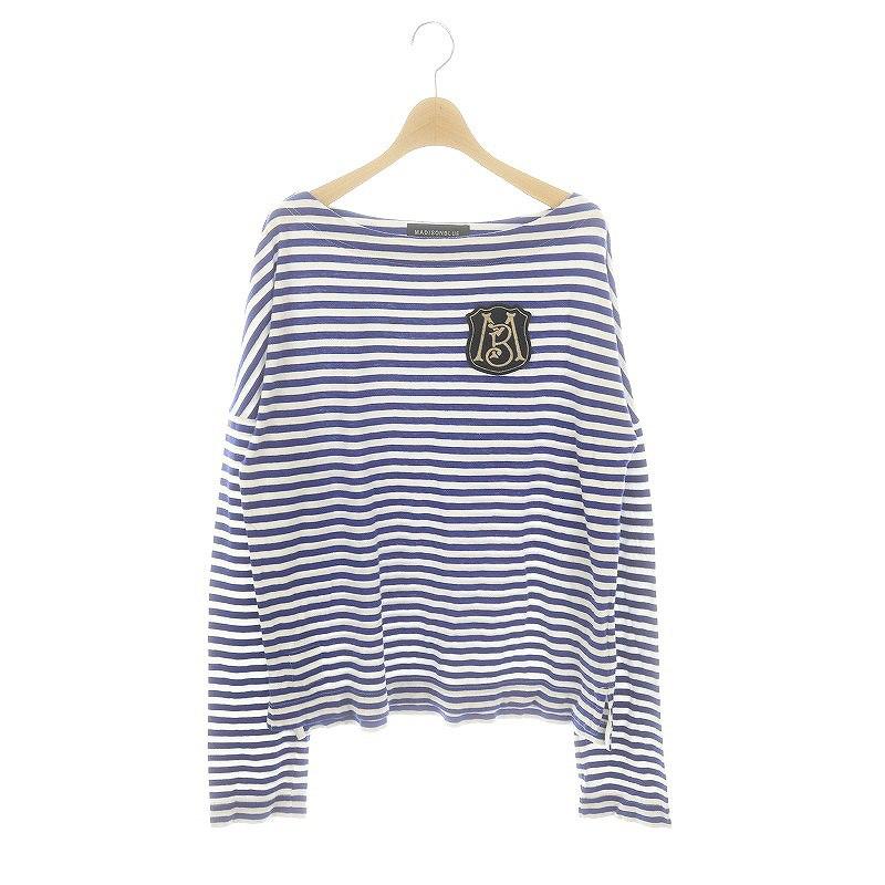 マディソンブルー MADISONBLUE ワッペン付き ボートネック ボーダーT 