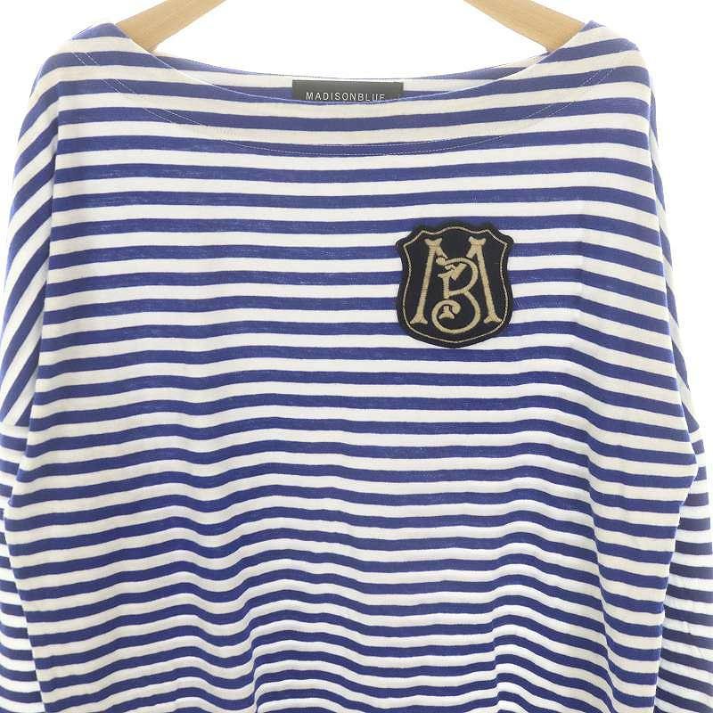 マディソンブルー MADISONBLUE ワッペン付き ボートネック ボーダーT 