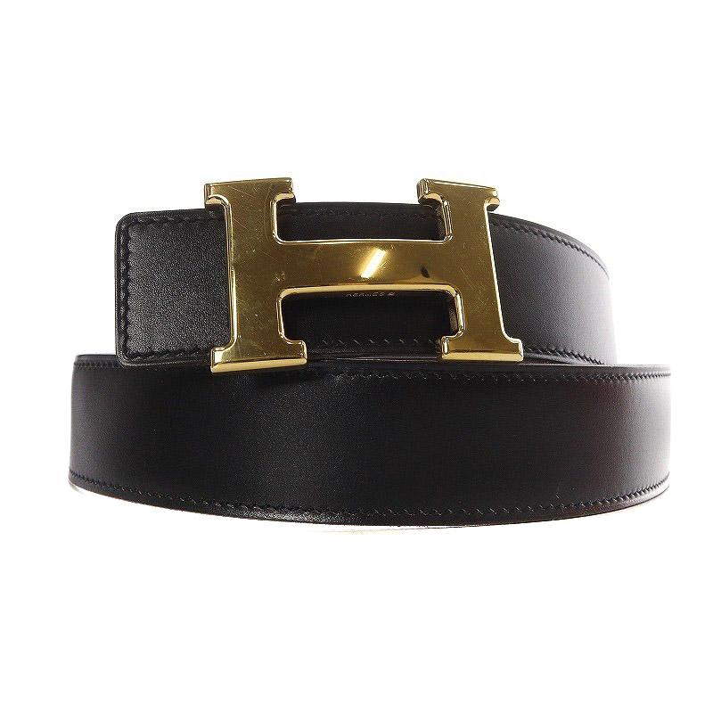 HERMES（エルメス） コンスタンス Hベルト レザー □E刻印 黒 ブラック