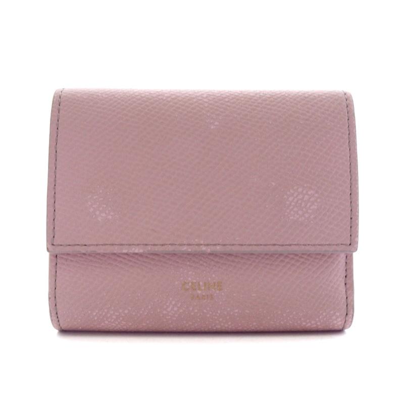 CELINE　3つ折り財布　スモール トリフォールド ウォレット　ピンク CELINE セリーヌ スモール トリフォールドウォレット ピンク