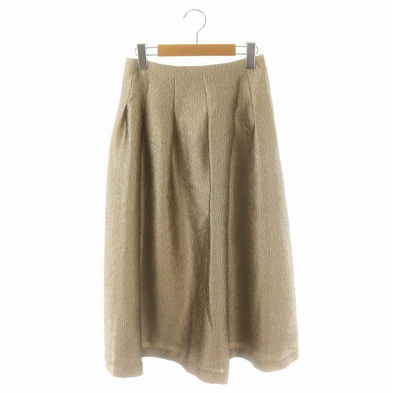 ノーブル NOBLE 23AW シャイニータックスカート フレア ロング丈 36 S 