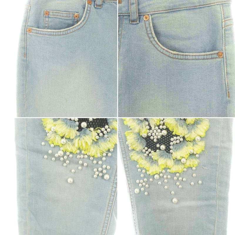 エスカーダ ESCADA スポーツ SPORT フェイクパール装飾デニムパンツ