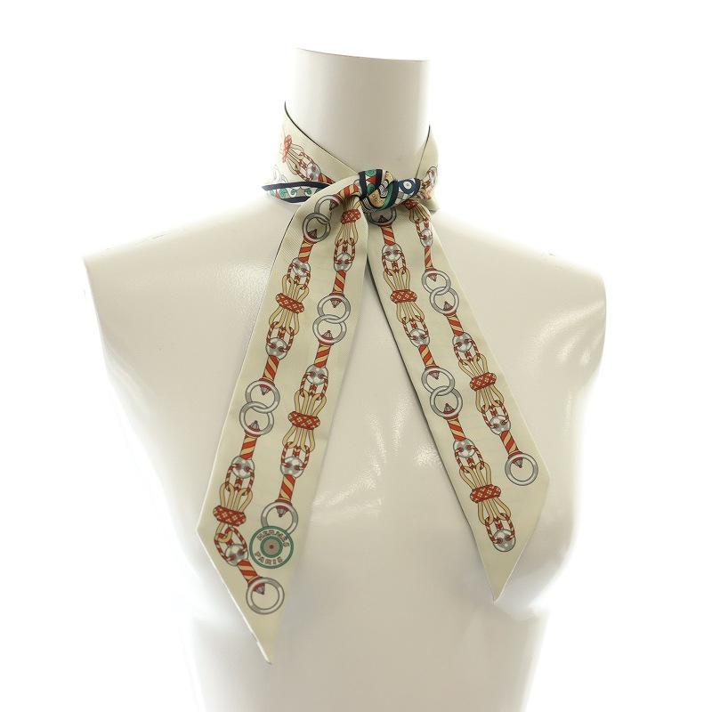 HERMES エルメス ツイリー Harnais En Rosace スカーフ 総柄 絹 シルク 
