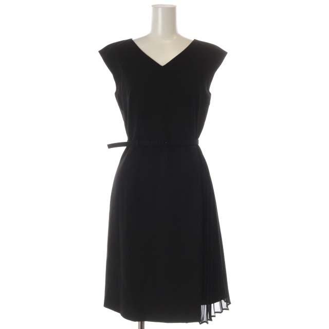 アナイ ANAYI ベルト付ノースリーブワンピース ロング ミモレ 34 XS 黒  