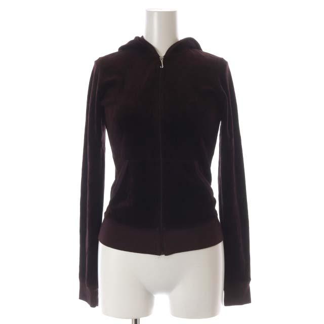ジューシークチュール JUICY COUTURE ベロアジップアップパーカー 茶 