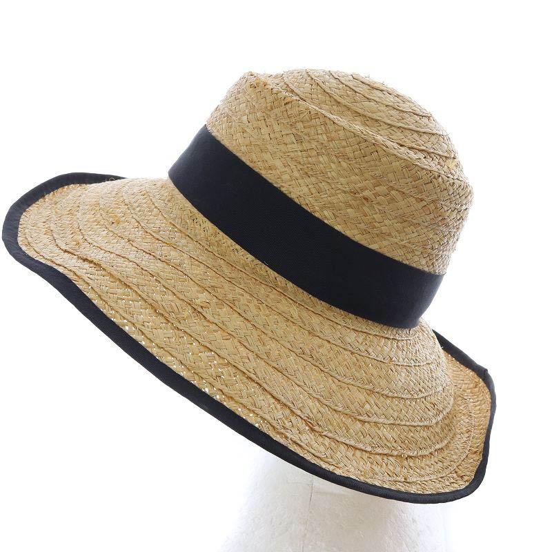 ボルサリーノ Borsalino 麦わら帽子 ハット 黒 ブラック 茶色