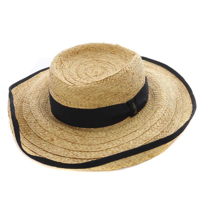 ボルサリーノ Borsalino 麦わら帽子 ハット 黒 ブラック 茶色 ブラウン