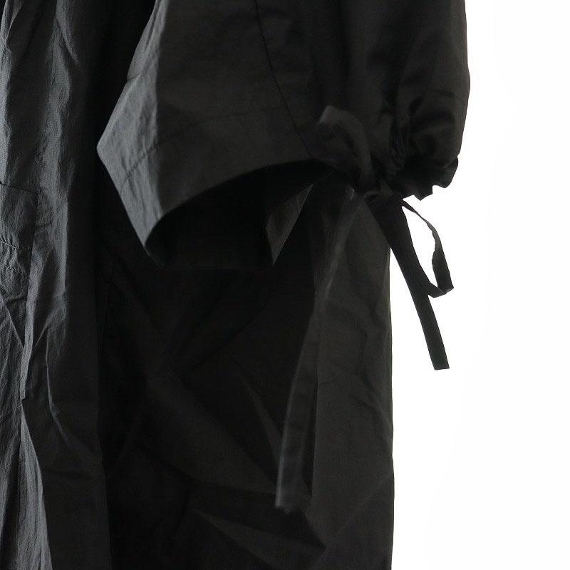 nagonstans 黒 シャツワンピース 七分袖