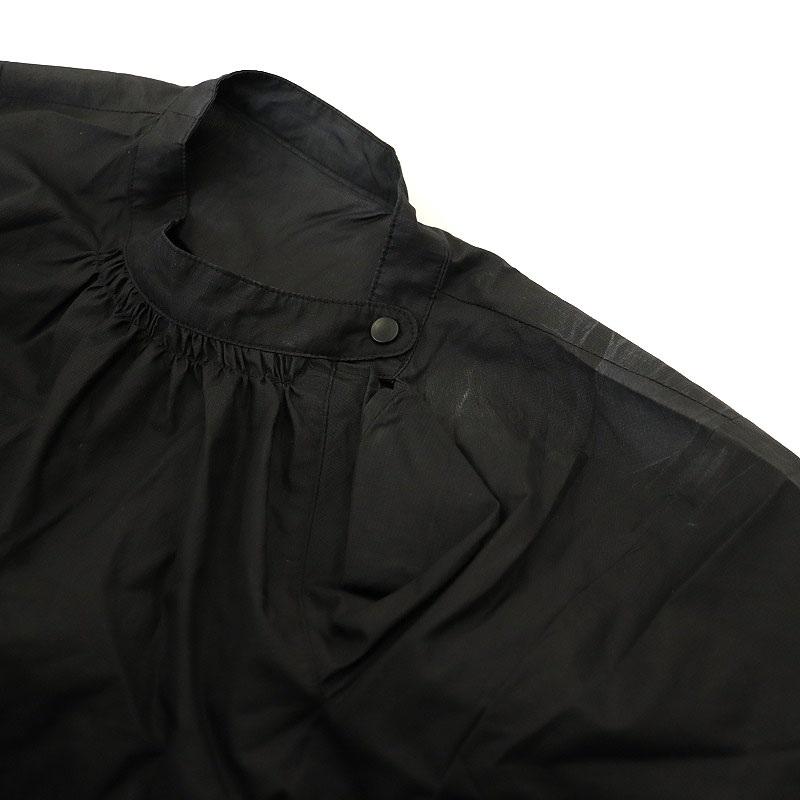 nagonstans 黒 シャツワンピース 七分袖